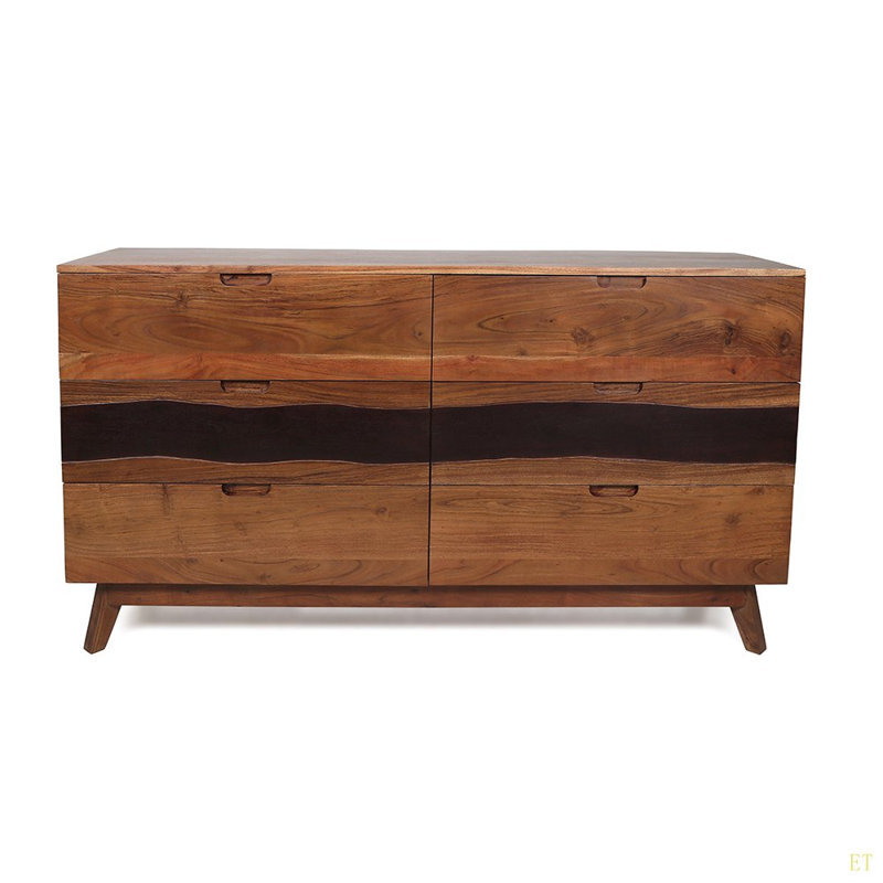 Buffet / commode / commode en bois 59 tiroirs 59 po x 16,5 po x 31 po Sierra