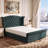 Wingback Tufted Upholstered Sleigh Bed with 2 Storage Drawers, Queen, Green Velvet-1519239188-1519239186