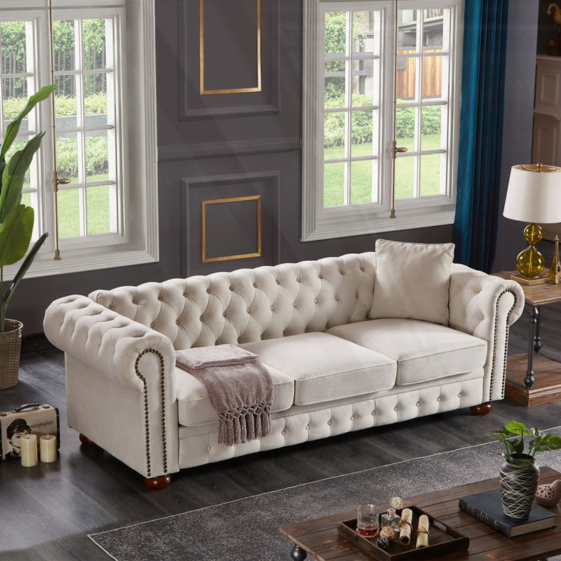 Canapé Chesterfield, Beige