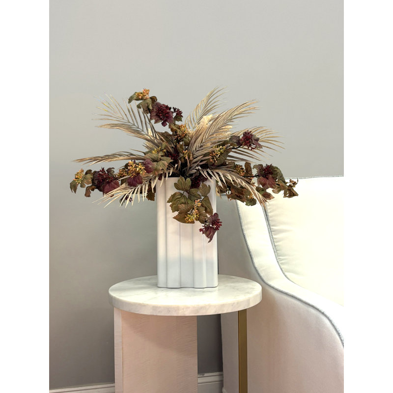 Danica Ivy And Areca Palm Arrangement In A Ceramic Vase, 24" H x 23" W x 23" D