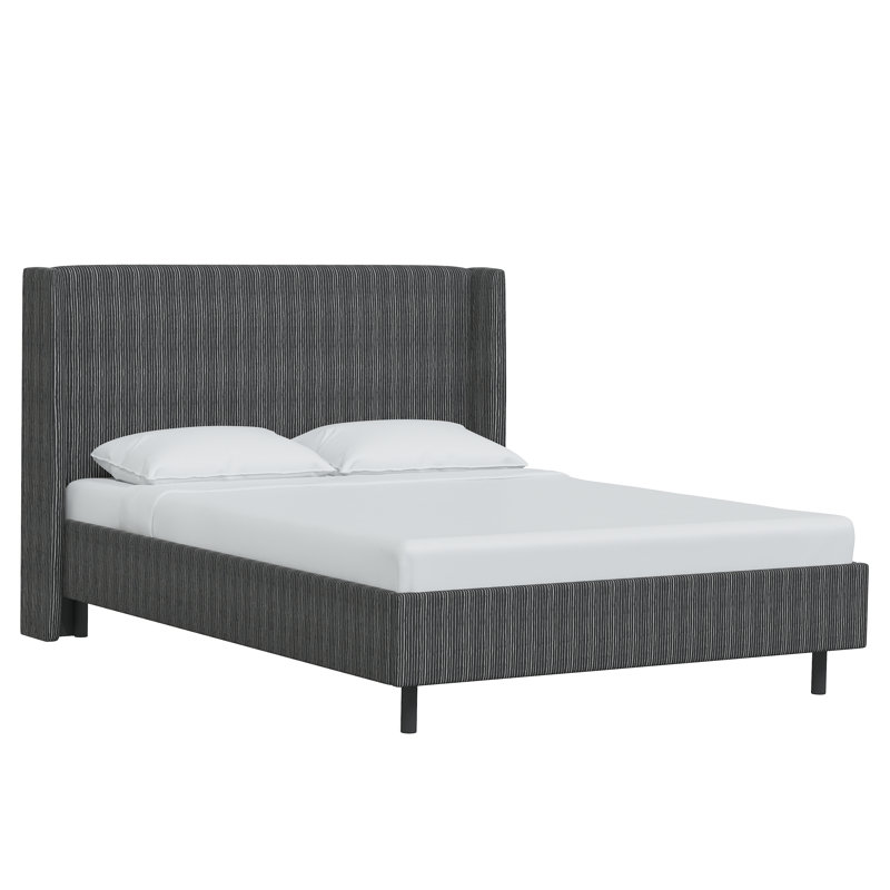 Lapa Upholstered Bed, Twin, Brush Stripe Ink