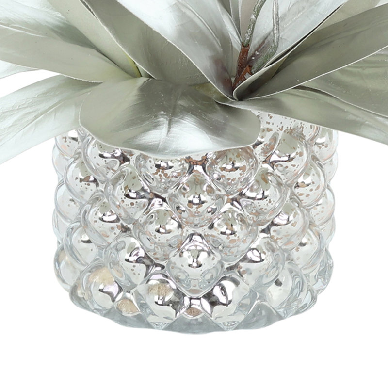 Holiday Magnolia Leaf Arrangement in Glass Vase