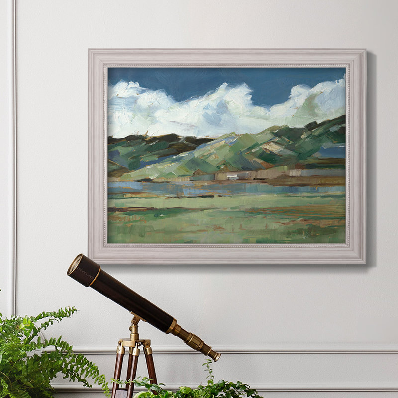 " Western Sky I ", 21" H x 25" W x 2.5" D, Brown Framed Canvas