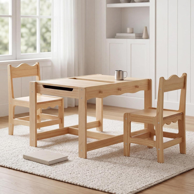79cm Writing Desk, Natural Wood