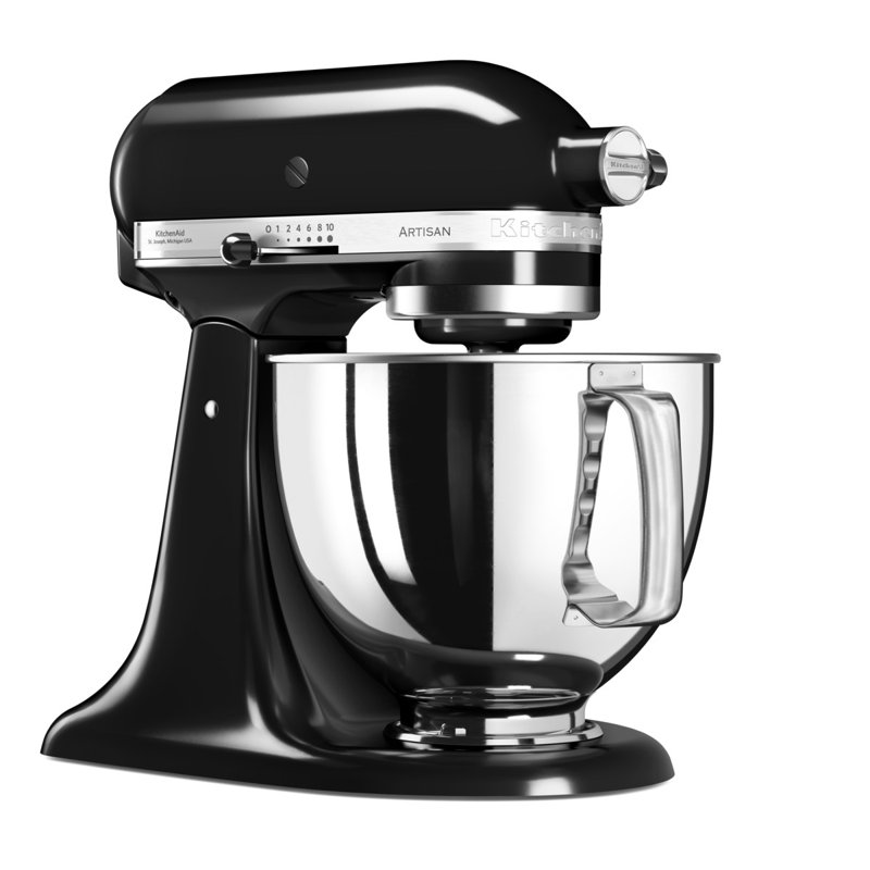 KitchenAid 4.8L Artisan Tilt-Head Stand Mixer with Extra Accessories, Onyx Black