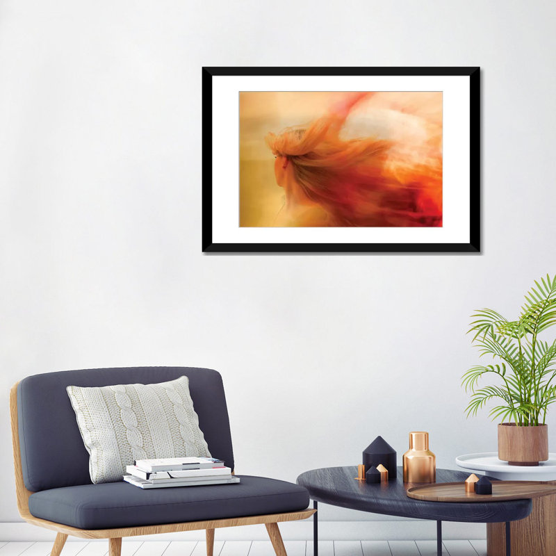 « oublier me », impression sur toile, Blanc, Papier d'art encadré noir, H 16 po x l 24 po x P 1 po