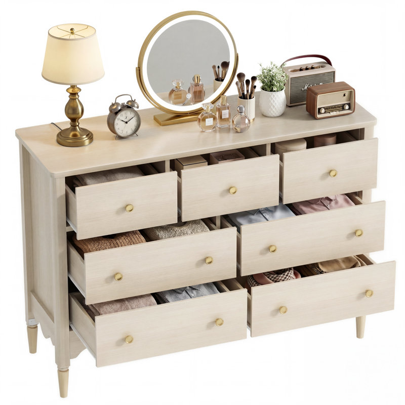 Commode 7 tiroirs Abson, Naturel