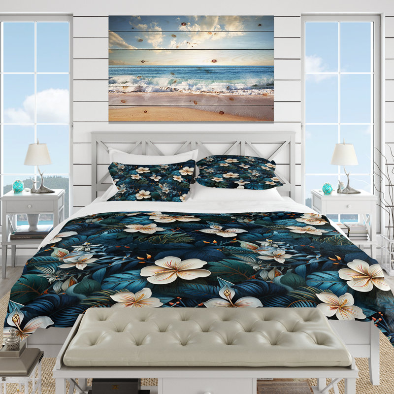 Ensemble de housse de couette Moody Tropics, Housse de couette simple + 1 taie décorative stan