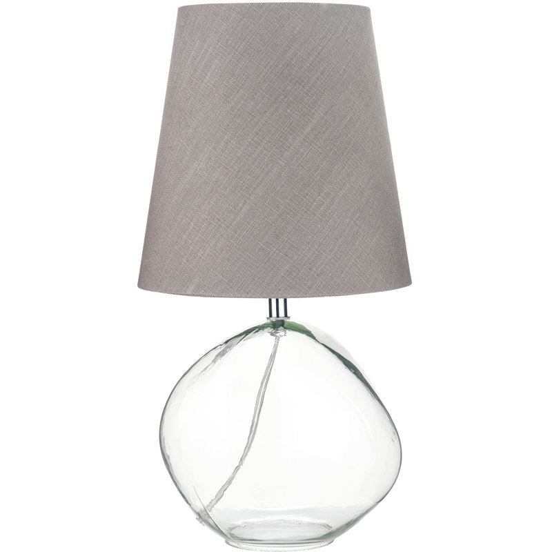 Mila Glass Table Lamp, Grey