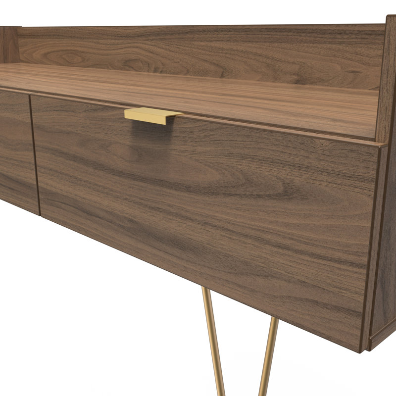 Taeyah 2 Drawer TV Unit, Dark Brown Wood