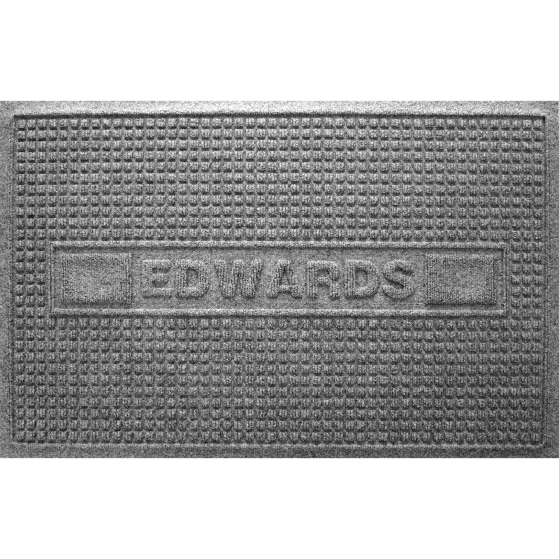 Tapis de porte intérieur personnalisé 23 po x 35 po Waterhog Squares, Gris moyen