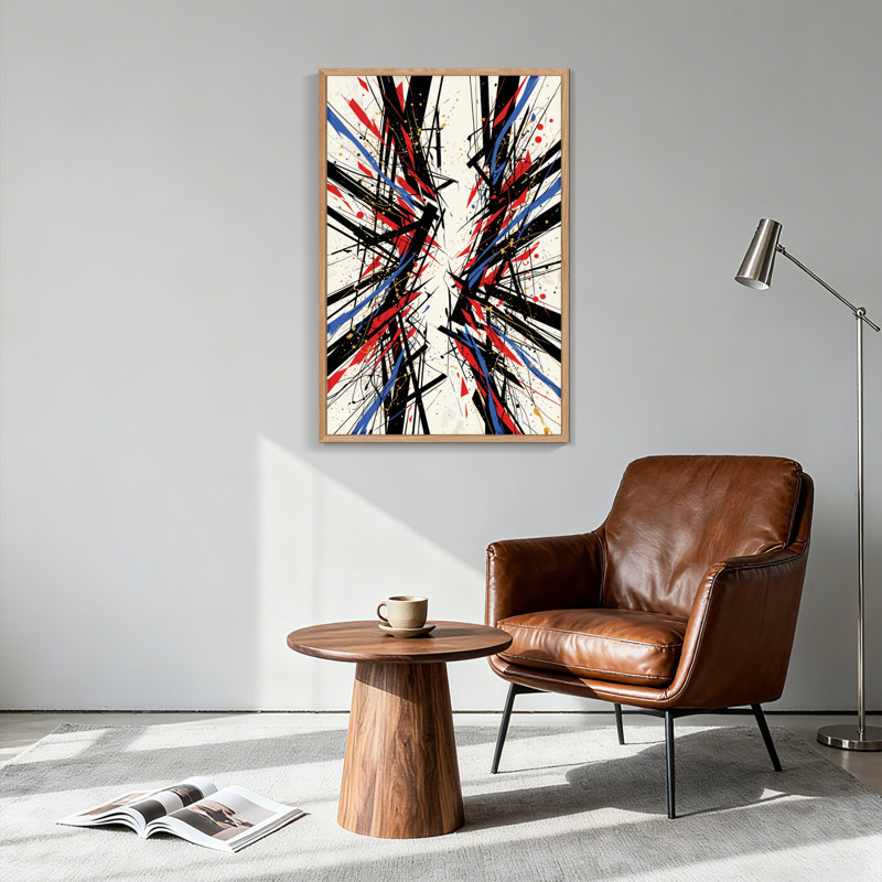 Ensemble de 1 toile murale d'expression abstraite, 24"H x 18"W, Natural