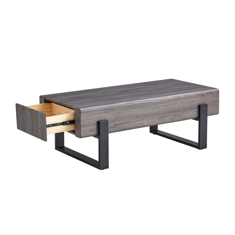 Nuhamin Coffee Table, Gray, 17.7" H x 47.2" L x 25.2" W