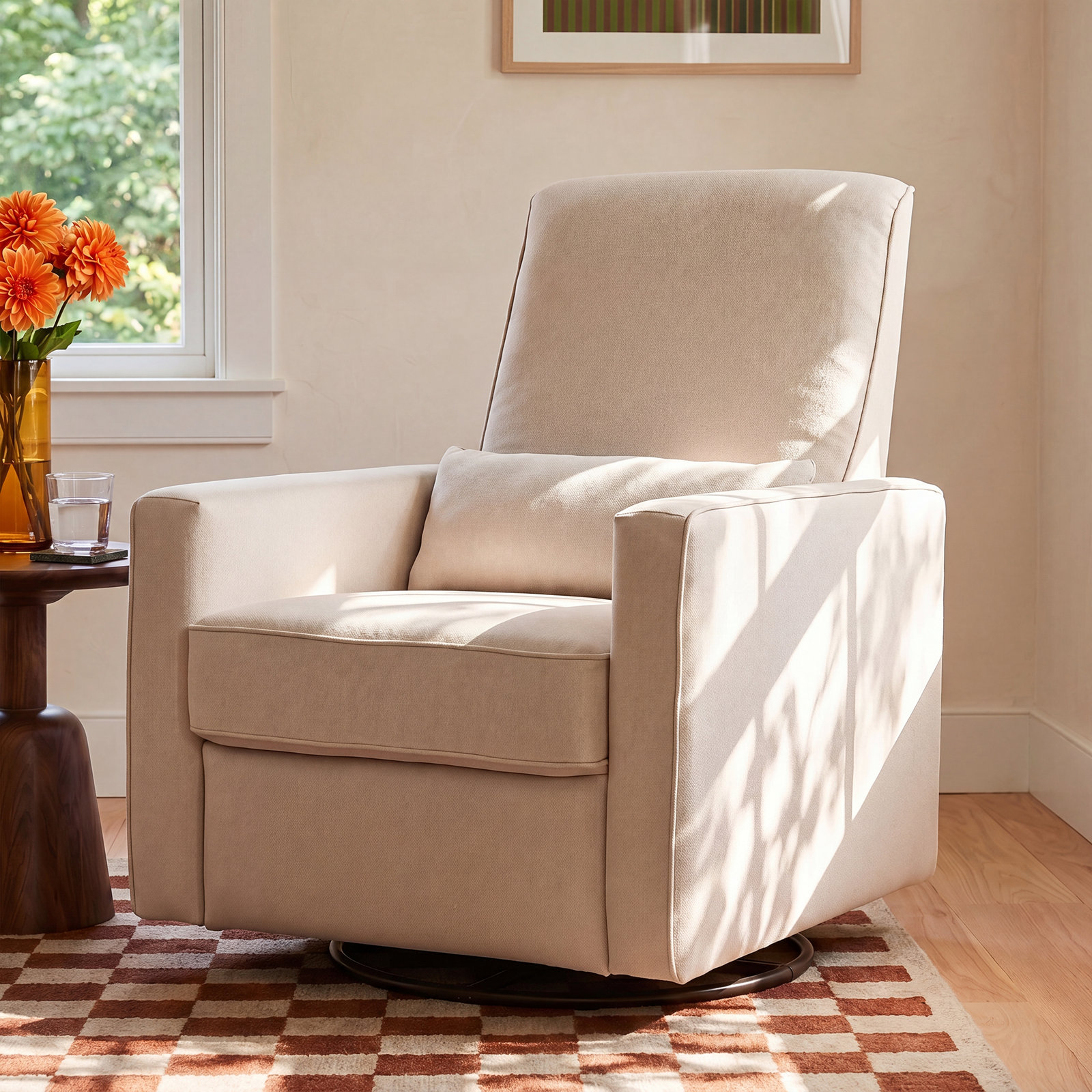 Piper Swivel Glider, Cream