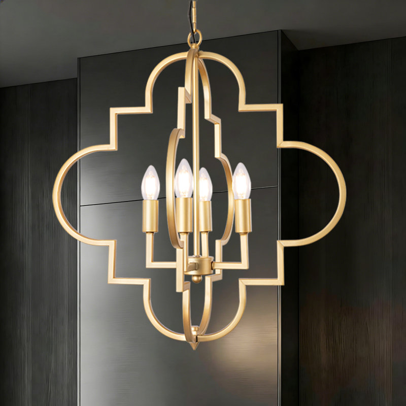 Darissa 4 - Light Dimmable Lantern Geometric Chandelier