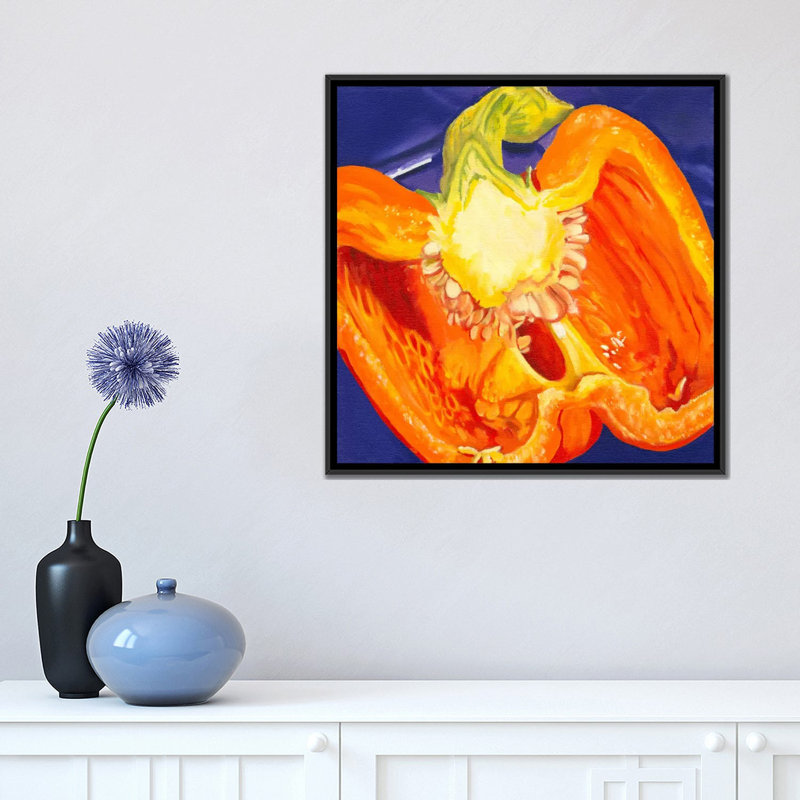 «Cut Pepper», reproduction d'art sur toile, H 18 po x l 18 po x P 1,5 po, Pas de tapis, Toile encadrée noire