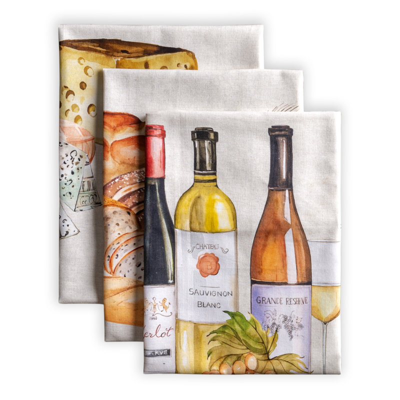 Ensemble de torchons de cuisine 100 % coton Maison d'Hermine Terroir 3 - 20 po x 27,5 po