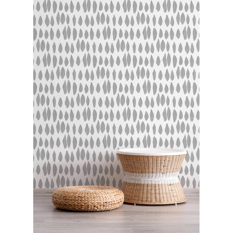 Lomé Cascade 10' L x 24" W Wallpaper Roll, Charcoal, Premium Paper
