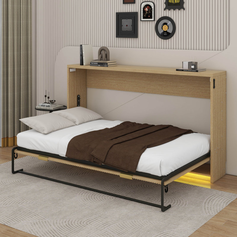 Lit escamotable simple de taille XL avec DEL