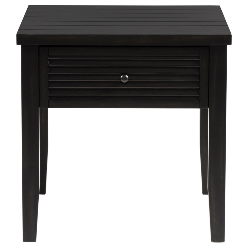 Sutter Distressed Java 1-Drawer Square End Table