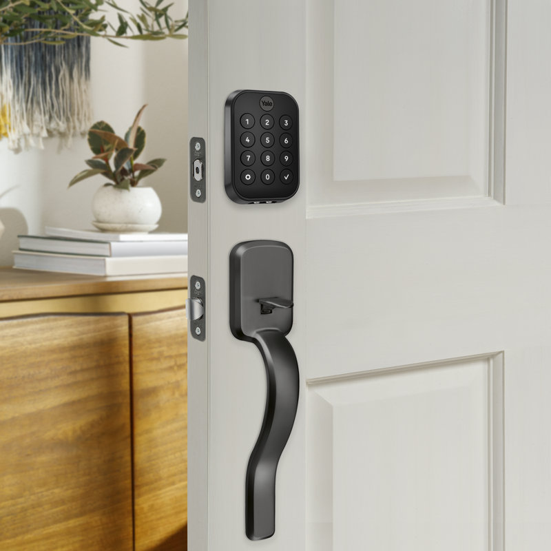 Yale Assure Lock 2 Key-Free Keypad With Bluetooth And Ridgefield Handle, Black Suede