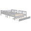 Lit superposé double avec lit gigogne simple et échelle-524862268