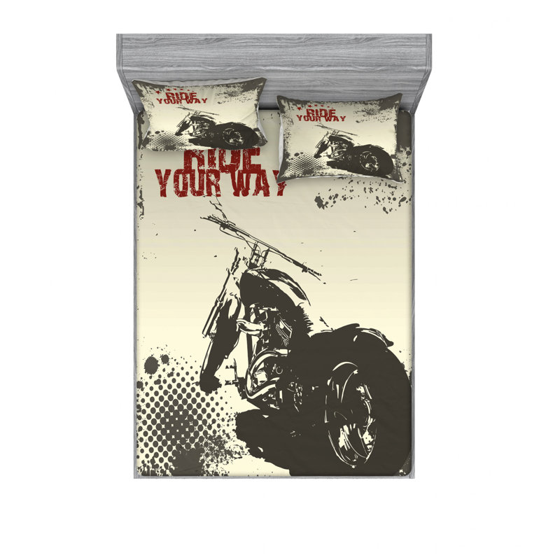 Ensemble de draps Ride Your Way, Ensemble de draps pour lit double avec un drap-hou