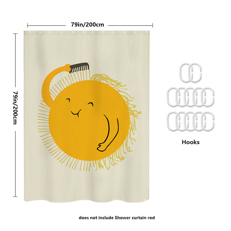 Rideau de douche imperméable en polyester, H 79 po x l 79 po