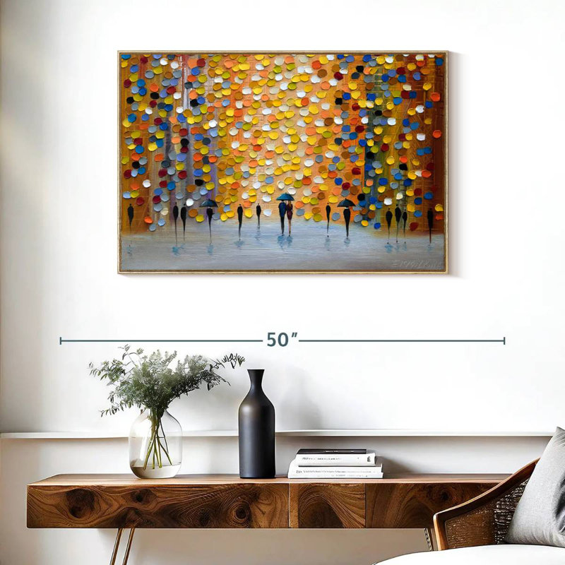 Belle pluie, Cadre flottant en bois naturel, 37 po x 25 po