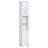 Tall Wooden Freestanding Bathroom Storage Cabinet With Adjustable Shelves And Mirror