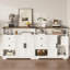 Armoire de rangement Farmhouse avec tiroirs et rangement ouvert-1084986793