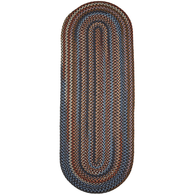 Tapis noir tressé à la main Ato, Ovale 2 pi x 6 pi