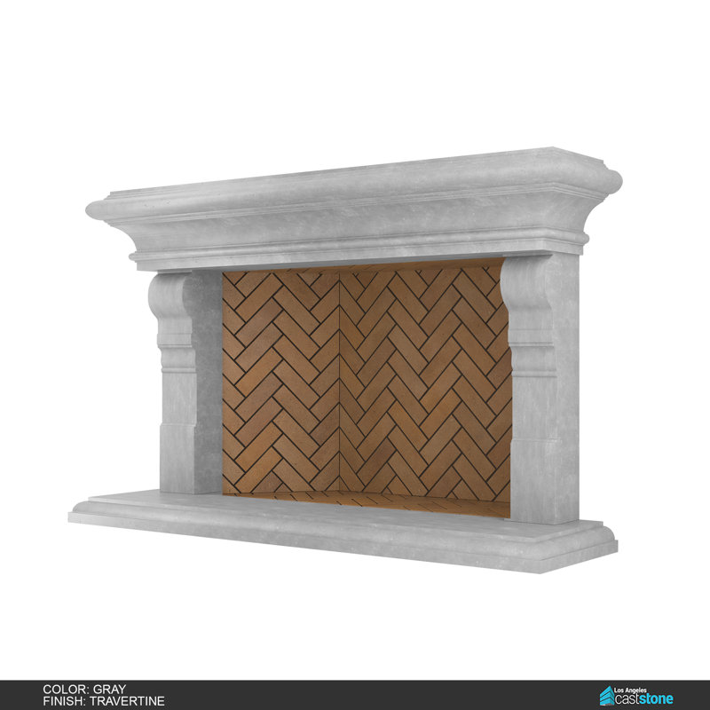 Areni Fireplace Surround, Travertine Gray