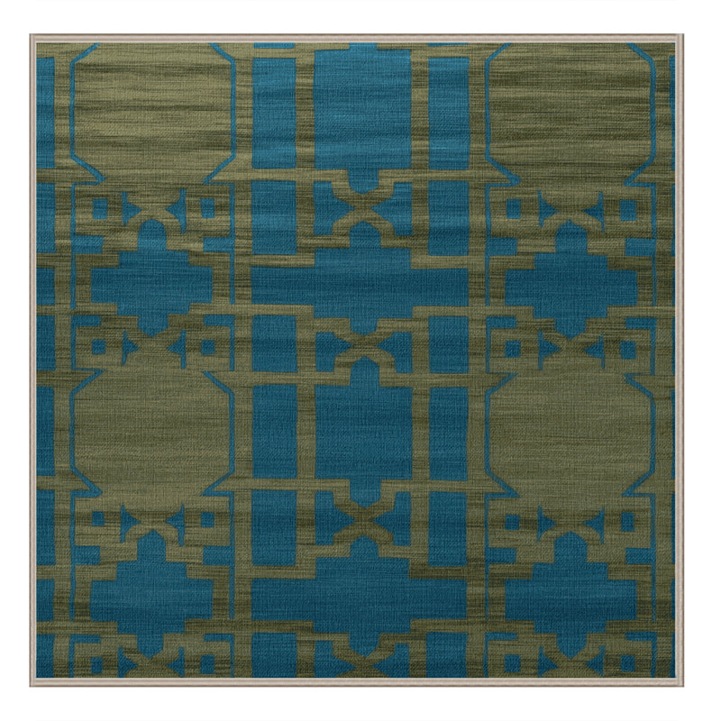 Tapis brun treillis lavable à la machine, Carré 6 pi