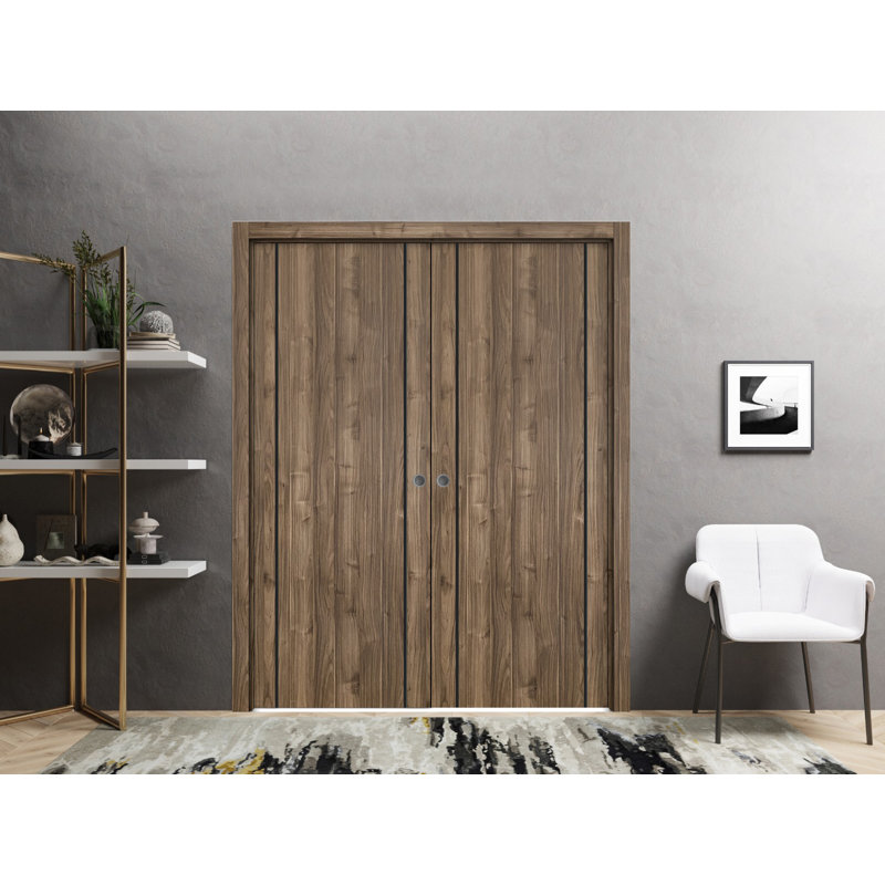 Portes françaises en bois massif massif, Noyer, 36 po x 80 po