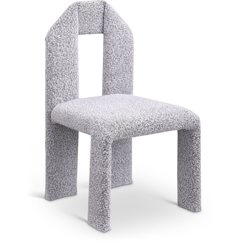 Chaise rembourrée Bennett, Tissu gris bouclé
