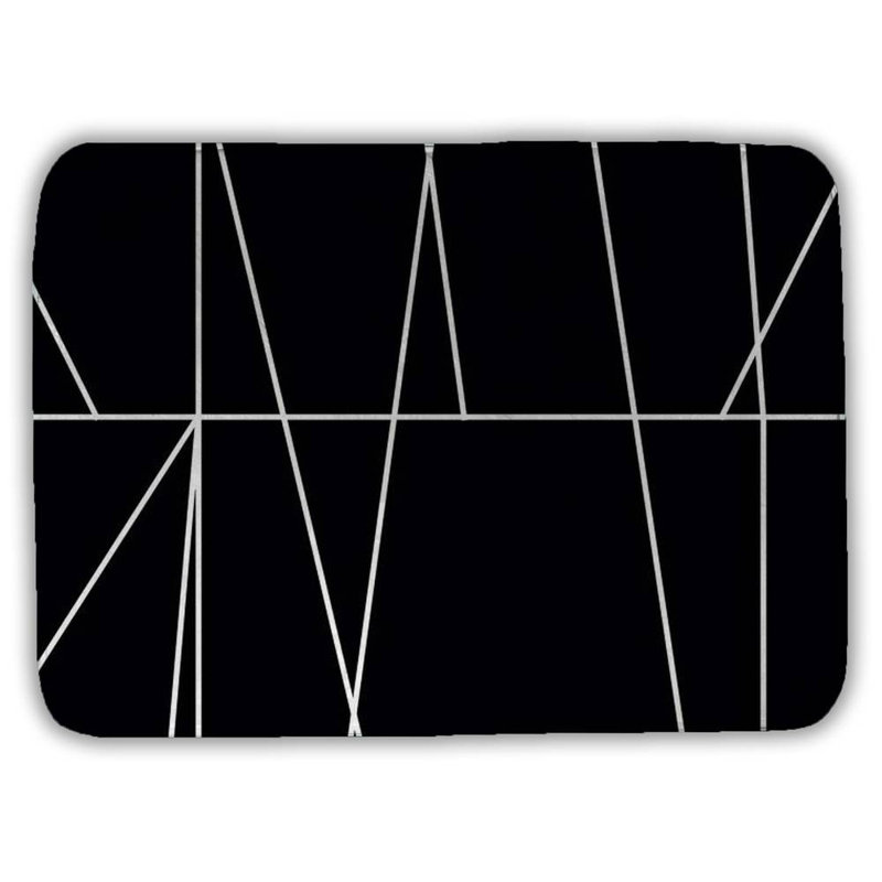 White stripes on black background Bath Mat with Non-Slip Backing - Quick Dry Memory Foam Bathroom Rug - Absorbent - Modern Plush Spa-Style - Machine Washable