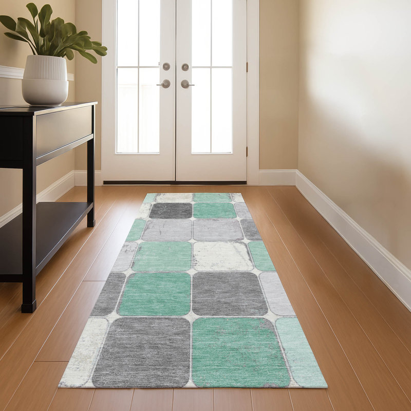 Premium Machine Washable Mayfield Geometric Rug, Runner 2'3" x 7'6"