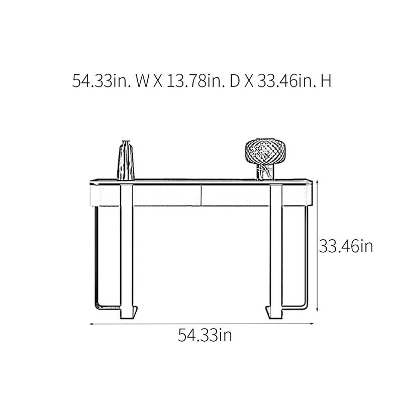 Modern Luxury Multifunctional Console Table, 33.46" H x 54.33" W x 13.78" D, Grey, Grey
