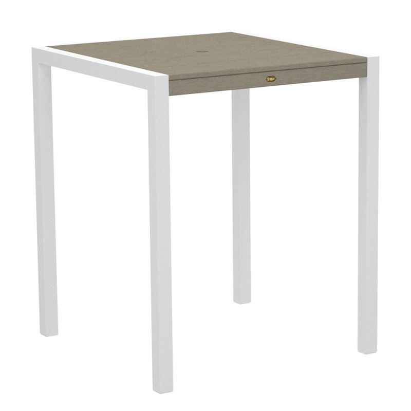 Table de bar POLYWOOD Surf City, 36 po x 36 po, Blanc texturé / Château de sable