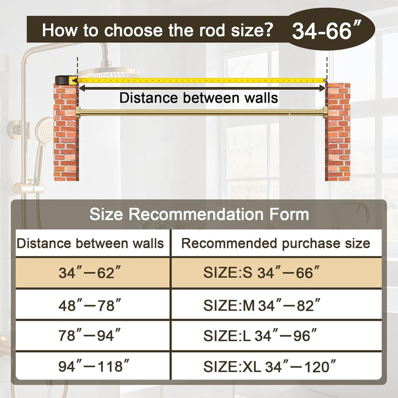 Adjustable Spring Tension Curtain Rod - No Drill Installation, Rust-Resistant, Non-Slip Design For Laundry, Closet, And Small Windows