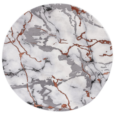 Carista Abstract Gray/Orange Area Rug