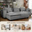 Ensemble de canapé modulaire en nuage 108,7 po, très grand canapé en U avec rangement et repose-pieds Cathole-94191000