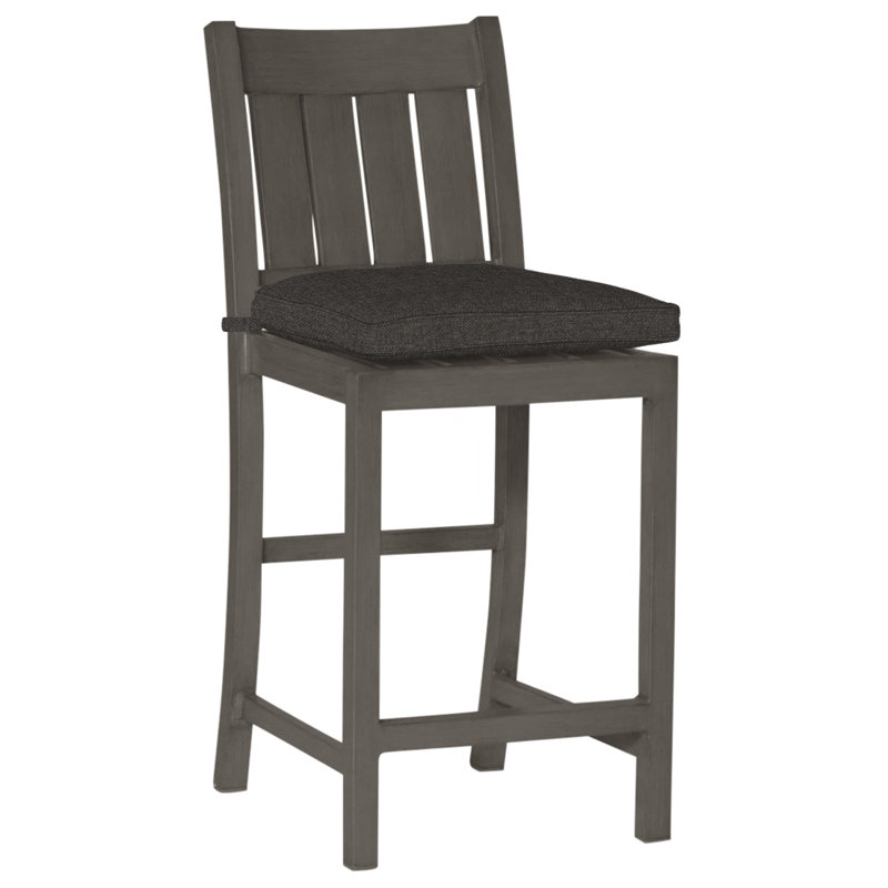 Tabouret de comptoir d'extérieur club 24 po, Welt, Fossile de Vérone, Gris ardoise
