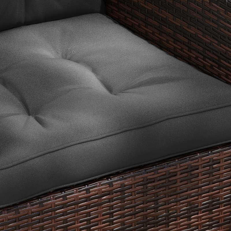 Coussins de chaise d'extérieur pour siège et dossier, jardin, gris