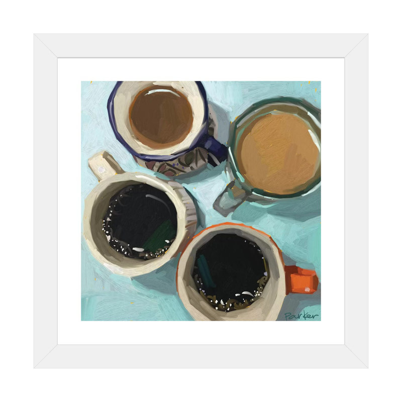Shades of Coffee par Teddi Parker - reproduction d'art, H 24 po x l 24 po x P 1 po, Papier encadré blanc, Blanc