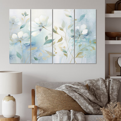 Castellane - Abstract Botanicals Canvas Wall Art - 4 Panels