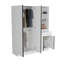 Armoire Kamelot avec portes doubles, tringle et tablettes intérieures, blanc