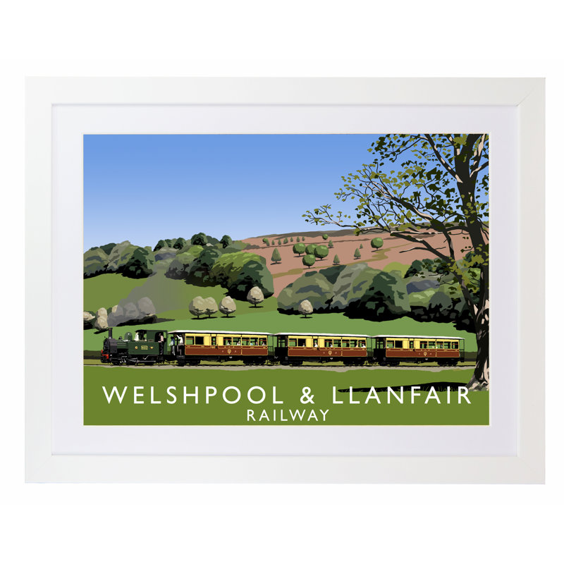 'Welshpool Llanfair' by Richard O'Neil - Print, 33.5 cm H x 43.5 cm W x 2.2 cm D, White Wood Frame