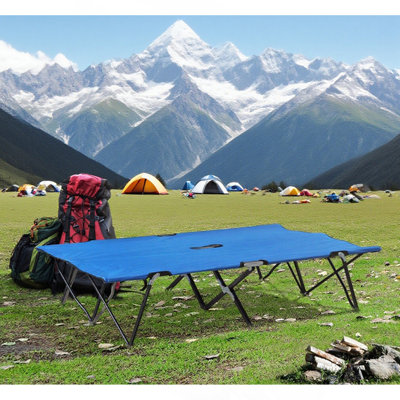 Lit de camp pliant pour adultes, lit de camp portatif d'extérieur très large